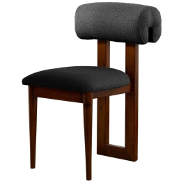 Καρέκλα Natura (Σετ 2Τμχ) 502WDC1206 47x52x80cm Walnut-Dark Grey Ξύλο,Ύφασμα