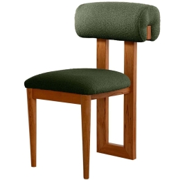 Καρέκλα Natura (Σετ 2Τμχ) 502WDC1213 47x52x80cm Oak-Green Ξύλο,Ύφασμα