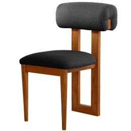 Καρέκλα Natura (Σετ 2Τμχ) 502WDC1214 47x52x80cm Oak-Dark Grey Ξύλο,Ύφασμα