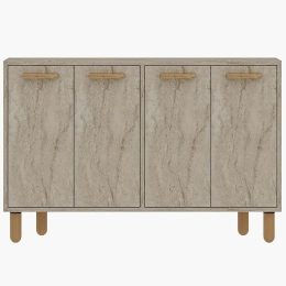 Μπουφές Venedik 327ODS1284 120x29,6x73,6cm Travertine Beige-Oak Particle Board, Melamine