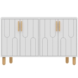 Μπουφές Vincent 327ODS1286 120x29,6x73,6cm White-Oak Μοριοσανίδα, Μελαμίνη