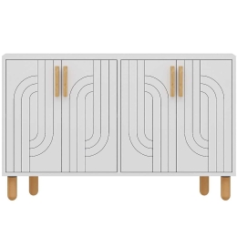 Μπουφές Rodney 327ODS1291 120x29,6x73,6cm White-Oak Μοριοσανίδα, Μελαμίνη