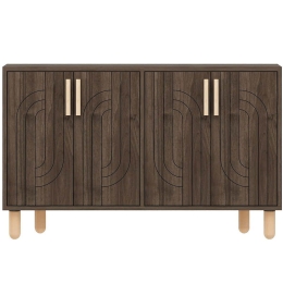 Μπουφές Rodney 327ODS1293 120x29,6x73,6cm Walnut-Oak Μοριοσανίδα, Μελαμίνη