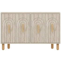 Μπουφές Tiger 327ODS1299 120x29,6x73,6cm Travertine Beige-Oak Μοριοσανίδα, Μελαμίνη