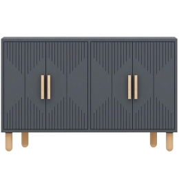 Μπουφές Roger 327ODS1300 120x29,6x73,6cm Anthracite-Oak Μοριοσανίδα, Μελαμίνη