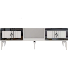 Έπιπλο Τηλεόρασης Linda 475OLV2908 150x29,6x44,6cm White-Silver