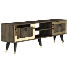 Έπιπλο Τηλεόρασης Lidya 475OLV2921 150x30x45,6cm Walnut-Gold