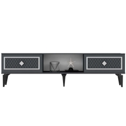 Έπιπλο Τηλεόρασης Herry 475OLV2924 150x29,6x44,6cm Anthracite-Silver