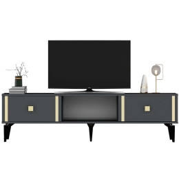 Έπιπλο Τηλεόρασης Doruk 475OLV2931 150x29,6x44,6cm Anthracite-Gold