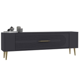 Έπιπλο Τηλεόρασης Retrol 475OLV2941 120x26,4x48,2cm Anthracite-Gold