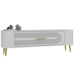 Έπιπλο Τηλεόρασης Retrol 475OLV2943 120x26,4x48,2cm White-Gold