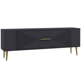 Έπιπλο Τηλεόρασης Retrol 475OLV2953 120x26,4x48,2cm Anthracite-Gold