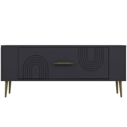 Έπιπλο Τηλεόρασης Retrol 475OLV2957 120x26,4x48,2cm Anthracite-Gold