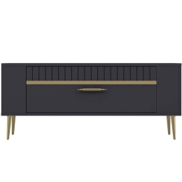 Έπιπλο Τηλεόρασης Retrolp 475OLV2969 120x26,4x48,2cm Anthracite-Gold