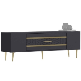 Έπιπλο Τηλεόρασης Dekolp 475OLV2995 150x35x48,2cm Anthracite-Gold