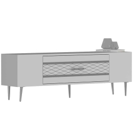 Έπιπλο Τηλεόρασης Dekolp 475OLV3001 150x35x48,2cm White-Silver