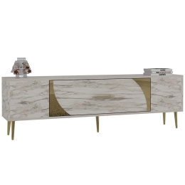 Έπιπλο Τηλεόρασης Dekop 475OLV3023 150x29,6x48,2cm Marble Effect White-Gold