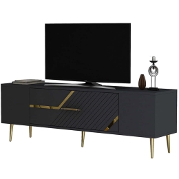 Έπιπλο Τηλεόρασης Dekolp 475OLV3055 150x29,6x48,2cm Anthracite-Gold