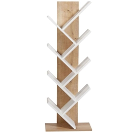 Βιβλιοθήκη Tuval 230TVL1402 46x22x129,8cm Oak-White