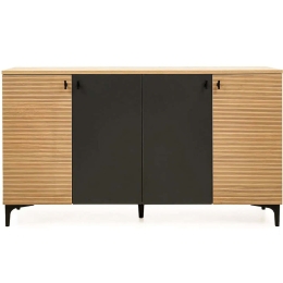 Μπουφές Tuval 230TVL1106 140x38x69,2cm Anthracite-Oak Πλαστικό,Μοριοσανίδα