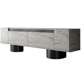 Έπιπλο Τηλεόρασης Bohem 618BLY1268 180x30x50cm Travertine Grey-Black