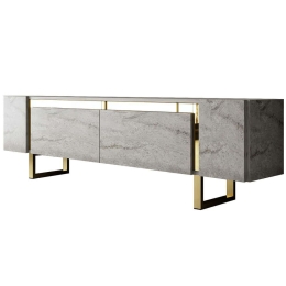 Έπιπλο Τηλεόρασης Yildiz 618BLY1271 180x30x50cm Travertine Grey-Gold