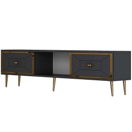 Έπιπλο Τηλεόρασης Arno 475OLV3063 150x29,6x40,6cm Anthracite-Gold
