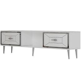 Έπιπλο Τηλεόρασης Arno 475OLV3066 150x29,6x40,6cm White-Silver