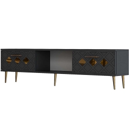 Έπιπλο Τηλεόρασης Dome 475OLV3071 150x29,6x40,6cm Anthracite-Gold