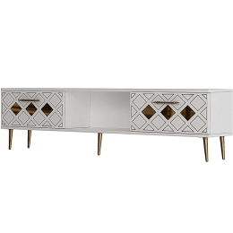 Έπιπλο Τηλεόρασης Dome 475OLV3073 150x29,6x40,6cm White-Gold