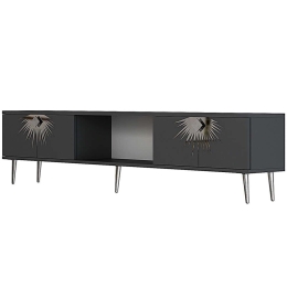 Έπιπλο Τηλεόρασης Nida 475OLV3076 150x29,6x40,6cm Anthracite-Silver