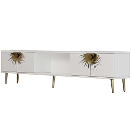Έπιπλο Τηλεόρασης Nida 475OLV3077 150x29,6x40,6cm White-Gold