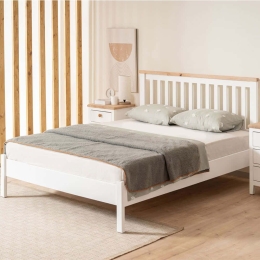 Κρεβάτι Fidan Modern Country (Για Στρώμα 160x200cm) 524ADS1504 160x200x98cm White Διπλό