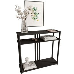 Κονσόλα Garcia 282PTR1149 90x30x84cm Black Mdf,Ξύλο