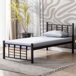 Κρεβάτι K01 (Για Στρώμα 90x200cm) 319HBV1142 90x200x95cm Black Μονό