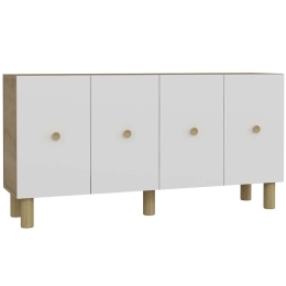 Μπουφές Mono Bohem 475OLV3137 150x35x75cm Oak-White Μοριοσανίδα, Μελαμίνη