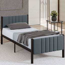 Κρεβάτι Lotus (Για Στρώμα 100x200cm) 837WST1158 100x200x88cm Anthracite Μονό
