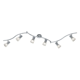 Φωτιστικό Οροφής-Σποτ Led Levisto 6x400Lm 180x21x11cm Nickel Mat 871010607 Trio Lighting Μέταλλο,Γυαλί