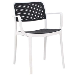 Πολυθρόνα Olesia 875-124-047 56x43x81cm White-Anthracite