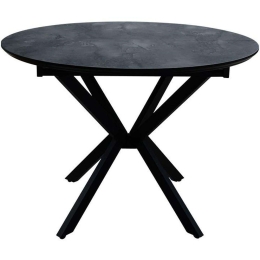 Τραπέζι Επεκτεινόμενο Rote 891-223-067 Φ110x75cm Black Μελαμίνη,Μέταλλο
