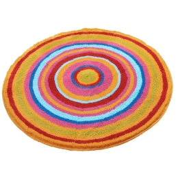 Πατάκι Μπάνιου Mandala 9105 Round Multicolor Kleine Wolke 80 x 80 Acrylic