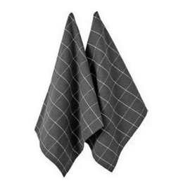 Πετσέτες Κουζίνας Check (Σετ 2Τμχ) 33336 45x70cm Anthracite Ladelle 100% Βαμβάκι