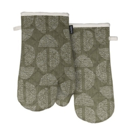 Γάντια Κουζίνας Splice (Σετ 2Τμχ) 41145 18x33cm Olive-White Ladelle 100% Βαμβάκι