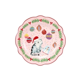 Χριστουγεννιάτικο Πιάτο Jolly Joy Joy Cat  ME0051 20cm Multi Maxwell&Williams
