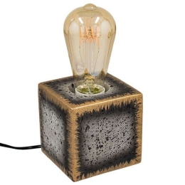 Φωτιστικό Επιτραπέζιο Cement 99404 1xE27 M10xΠ10xΥ10cm Gold-Black-Grey GloboStar