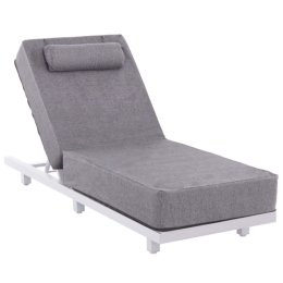 Ξαπλώστρα Με Μαξιλάρι Jessie HM10714.01 200x71x35,5-95cm White-Grey