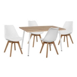 Σετ Τραπεζαρίας 5τμχ Vegas HM10350.02 Sonama-Λευκό 120x70x76.5cm 4 Θέσεων