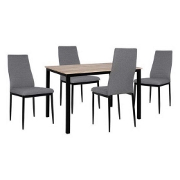Σετ Τραπεζαρίας 5τμχ HM11009 Μαύρο-Γκρι 110x70x76cm 4 Θέσεων