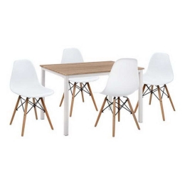 Σετ Τραπεζαρίας 5τμχ HM11014 Λευκό-Sonama 110x70x76cm 4 Θέσεων