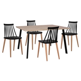 Τραπεζαρίας Σετ 5Τμχ Black HM11037 4 Θέσεων